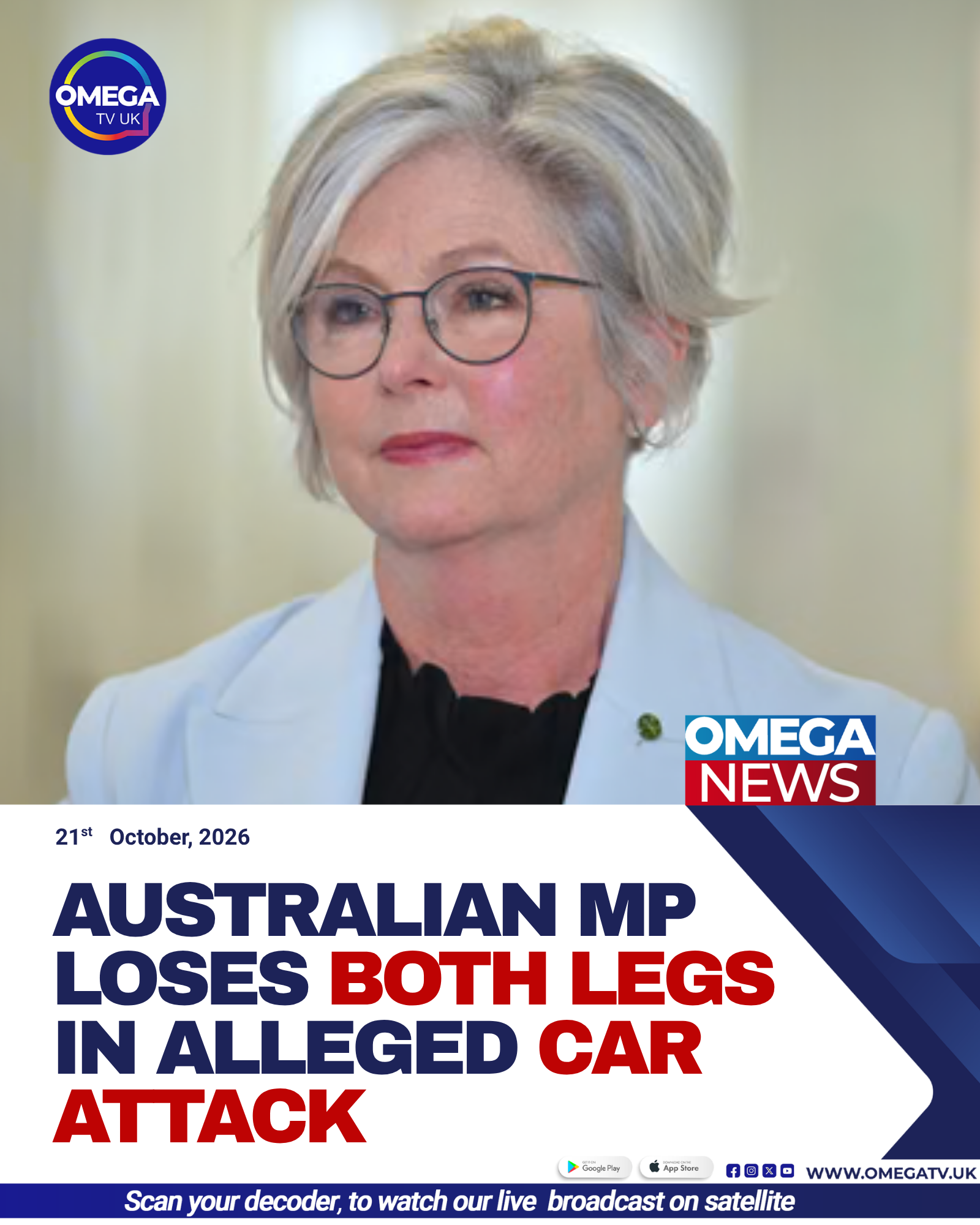 Australian independent MP Helen Haines, who lost both legs after being struck by a car outside her electorate office in Wangaratta.