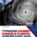 Hundreds of flights cancelled across East Asia as Typhoon Champi roars toward Taiwan