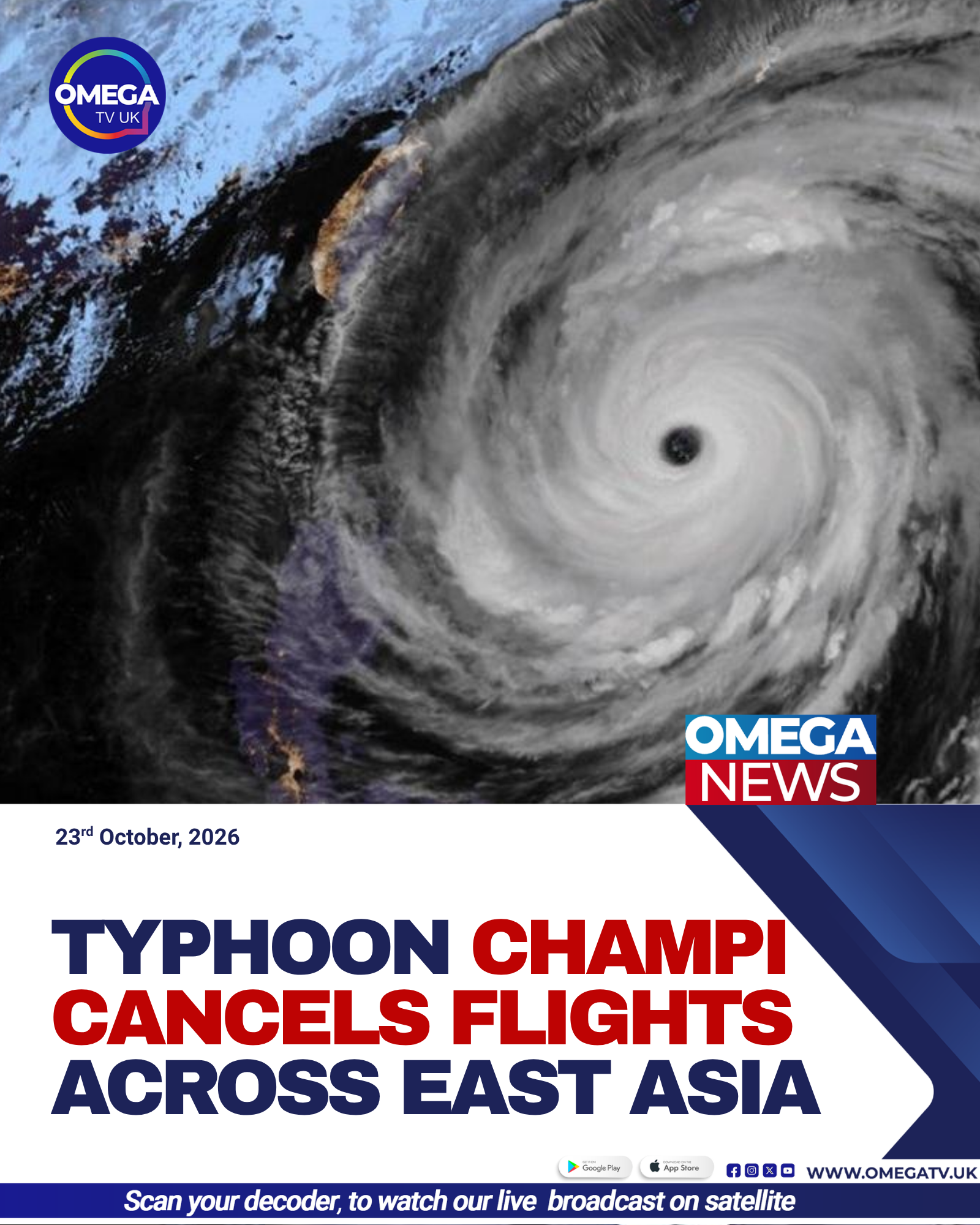 Typhoon Champi swirls over the western Pacific as Taiwan prepares for powerful winds, heavy rain and travel disruption.
