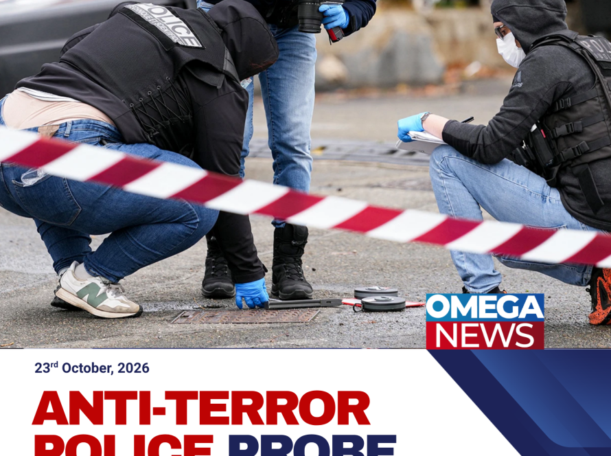 French police investigate a shooting scene in Trappes, south-west of Paris, where one person was killed and four others injured.