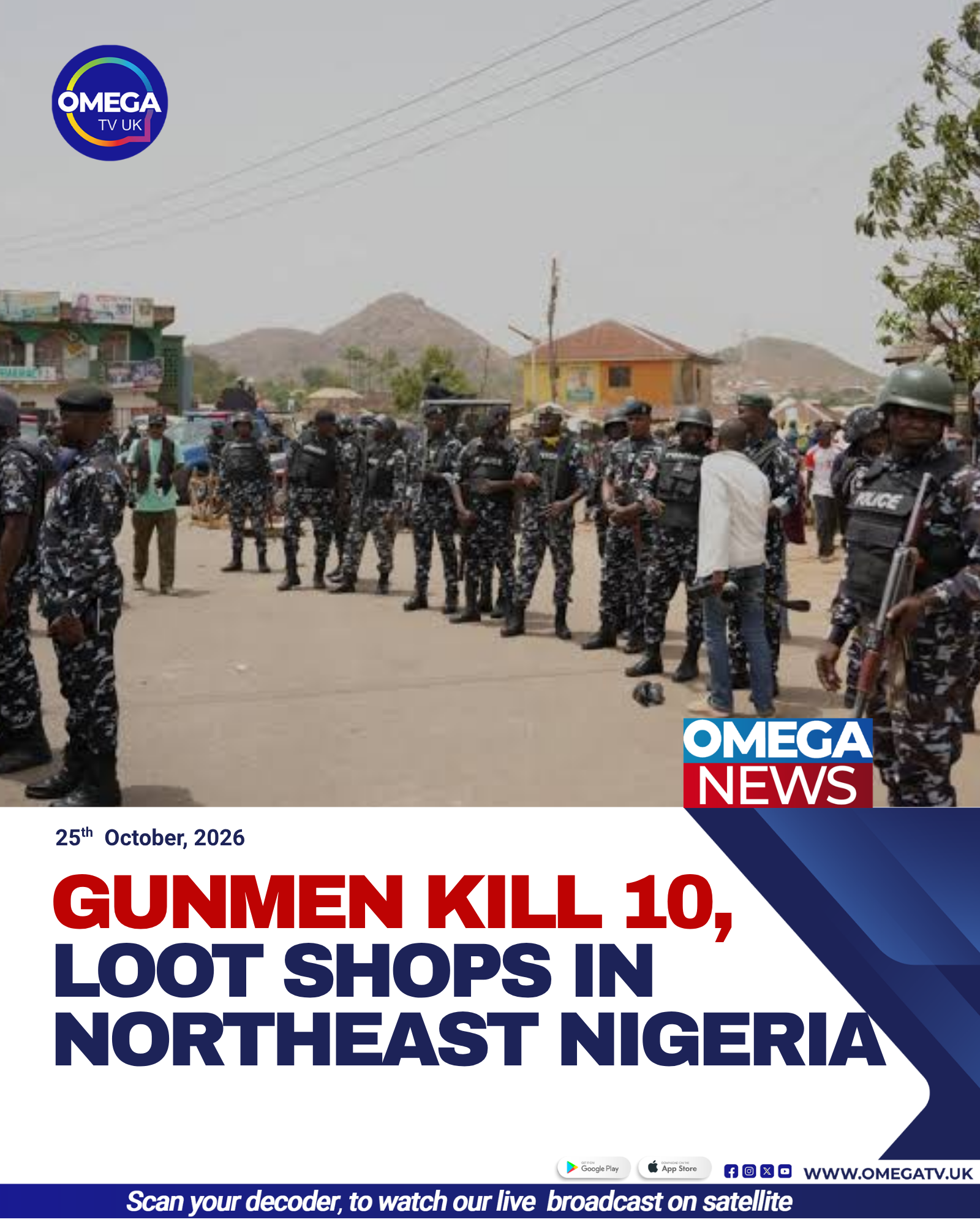 Security personnel and residents search for victims following a deadly gunmen attack on Binnari village in Taraba State, north-east Nigeria.