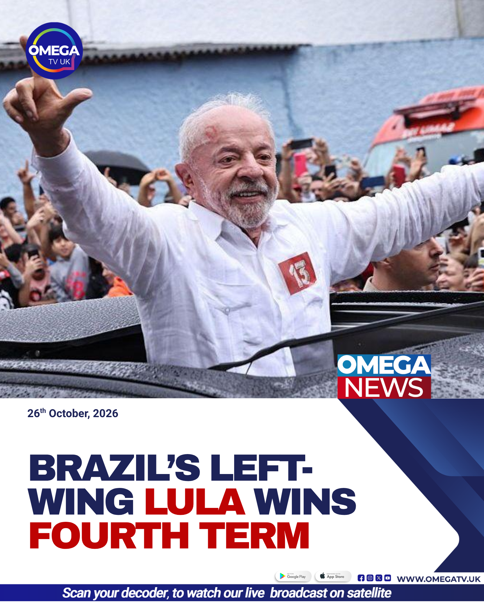Brazilian President Luiz Inácio Lula da Silva wins a fourth term after defeating right-wing senator Flávio Bolsonaro in a closely contested election.