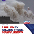 Two men killed by falling trees as Storm Boelo leaves 160,000 properties without power
