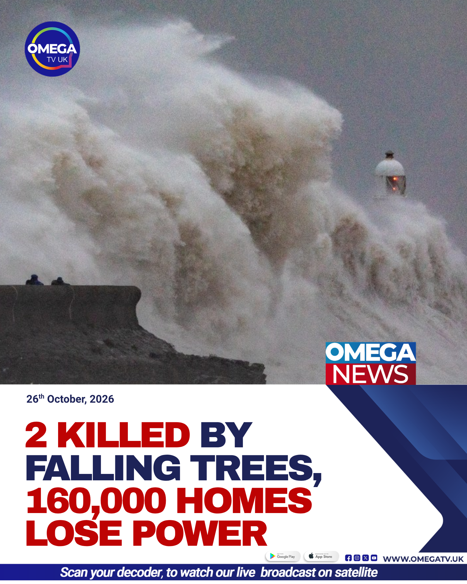 Storm Boelo causes deadly falling-tree incidents, widespread power cuts, flooding and travel disruption across the United Kingdom.