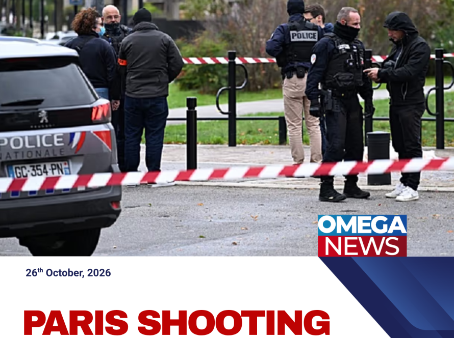 French police and forensic investigators examine a cordoned-off scene in Trappes following a deadly shooting that killed one person and injured five others.