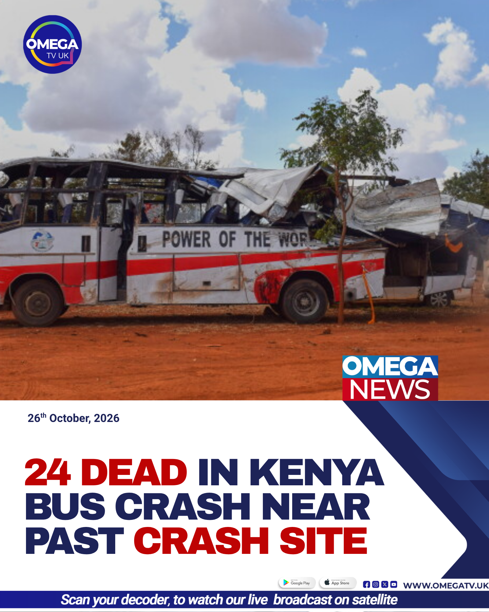 Emergency responders inspect the scene of a deadly bus and truck collision on Kenya’s Nairobi-Mombasa highway.