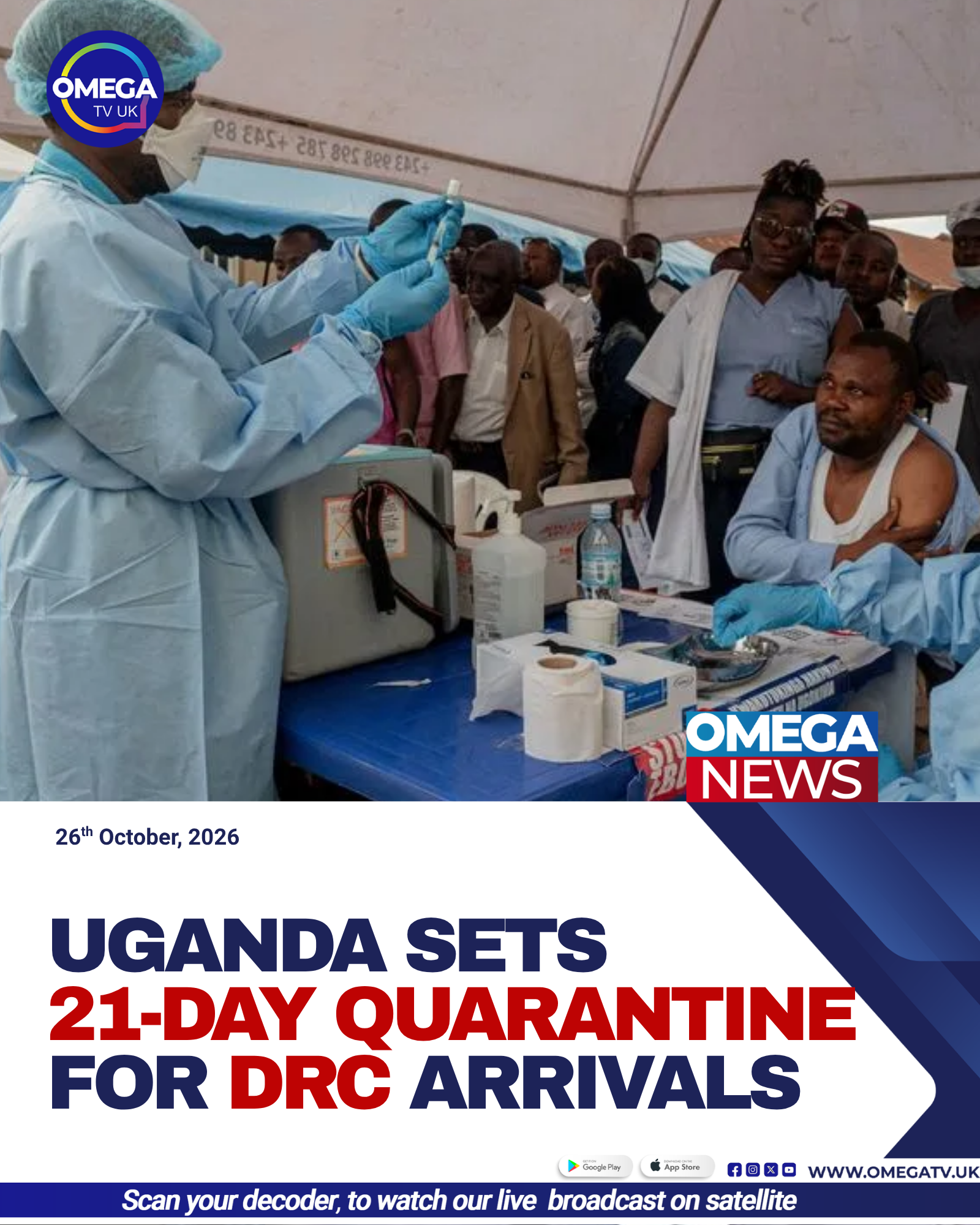 Health workers screen travellers at Entebbe International Airport as Uganda strengthens Ebola prevention measures.