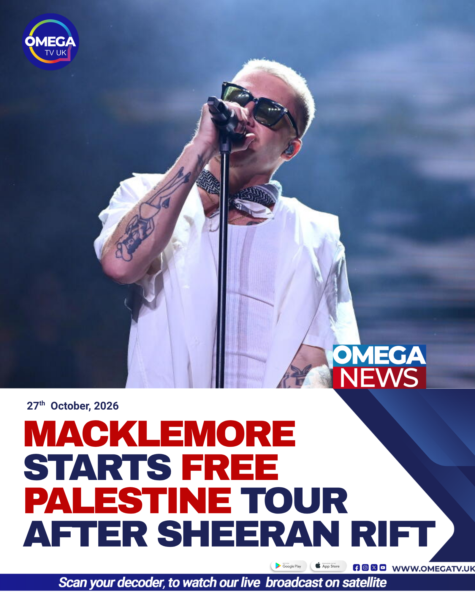 Macklemore performs before a sold-out audience in Dublin during the launch of his Free Palestine tour.