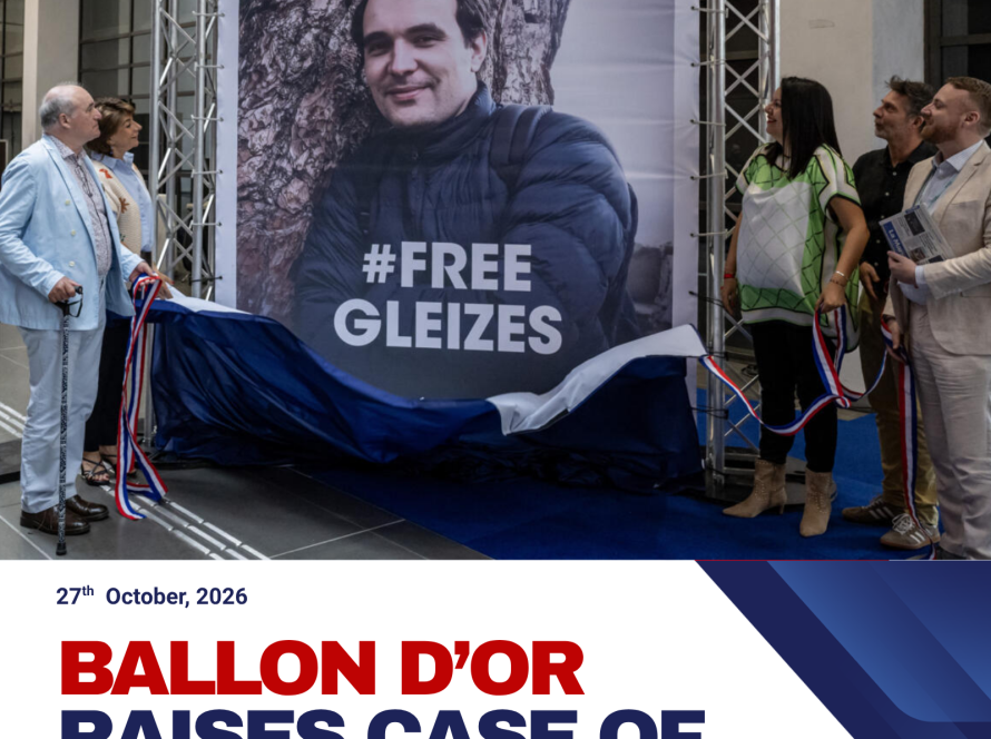 French sports journalist Christophe Gleizes, whose seven-year prison sentence in Algeria was highlighted during the 2026 Ballon d’Or ceremony in London.
