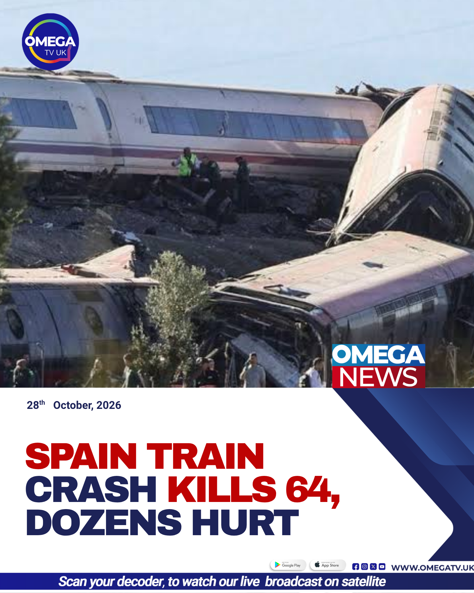 Emergency responders work at the scene of a collision between two high-speed trains on Spain’s Madrid-Seville railway line.