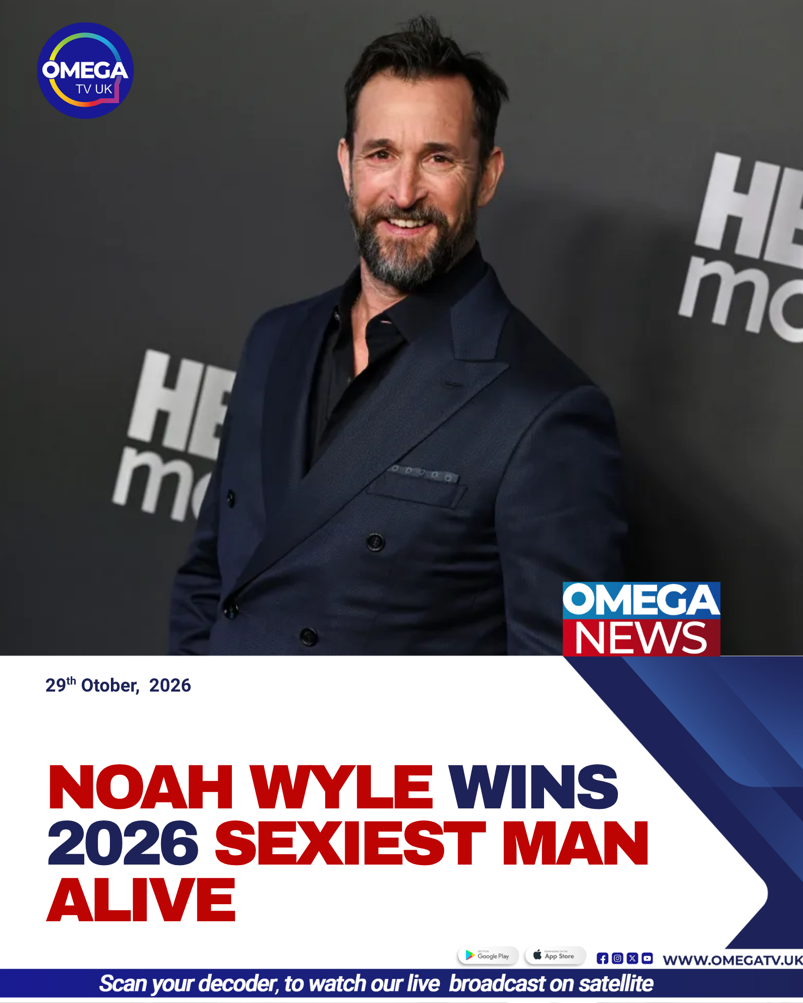 Actor Noah Wyle, star of The Pitt and ER, who has been named People magazine’s Sexiest Man Alive for 2026.