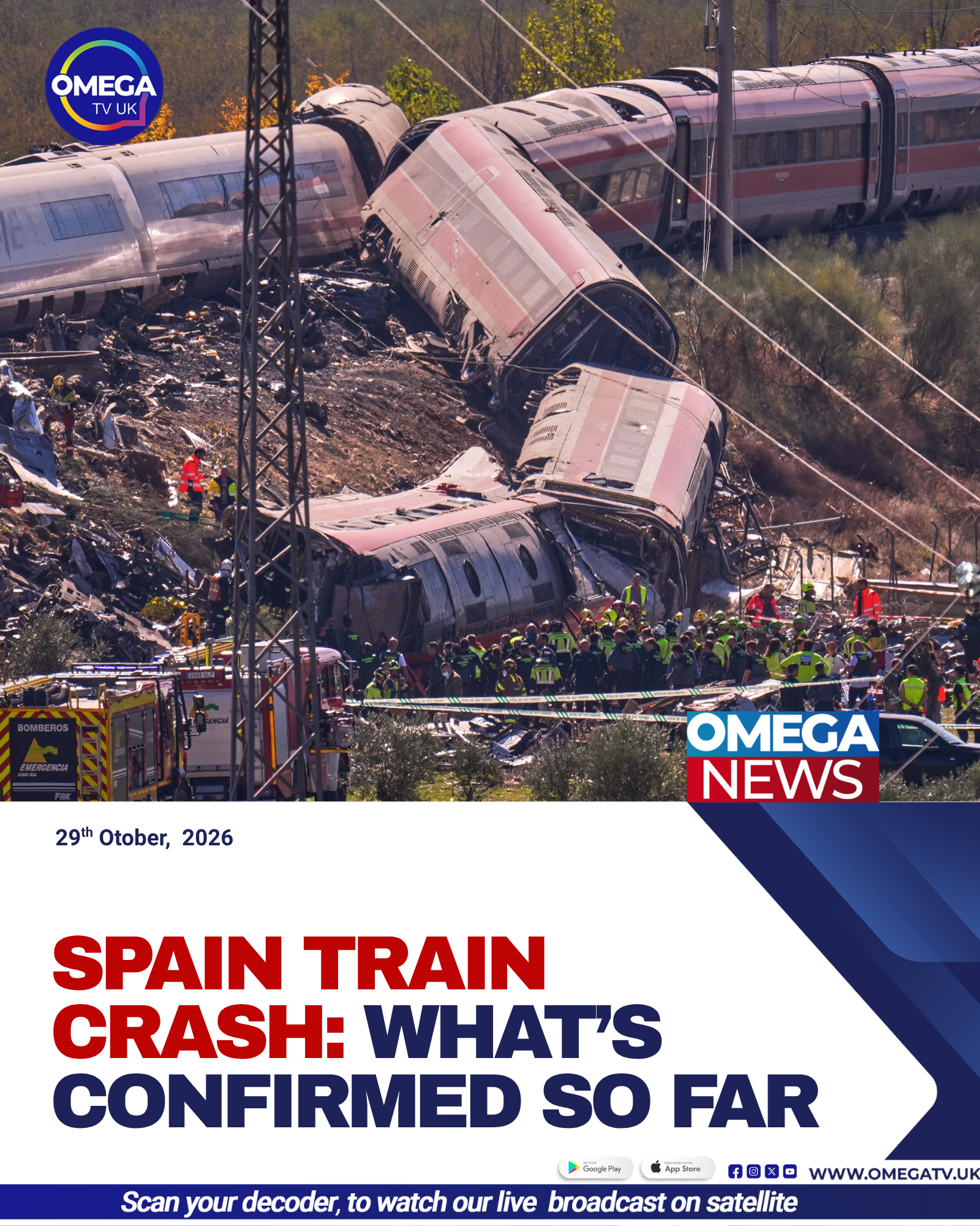 Emergency responders examine wreckage from the collision between Renfe and Iryo high-speed trains near Urda, Spain, which killed at least 69 people.