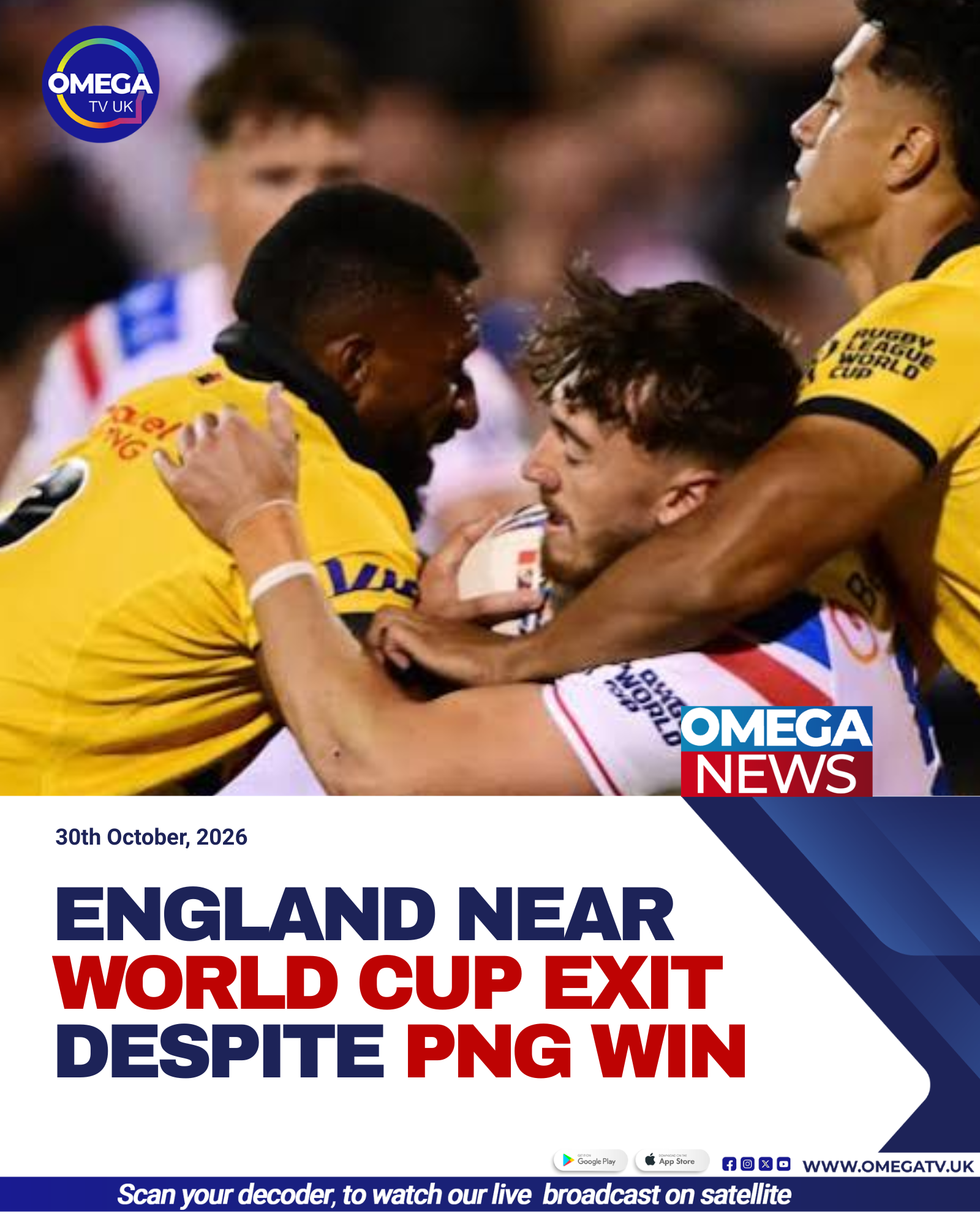 England rugby league players celebrate during their 34-12 World Cup victory over Papua New Guinea.