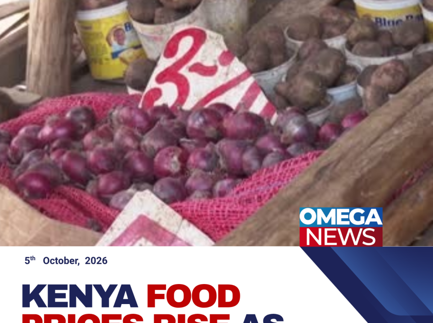 Kenyan shoppers buy vegetables at a market in Nairobi as rising food prices and climate-related supply shortages affect households.