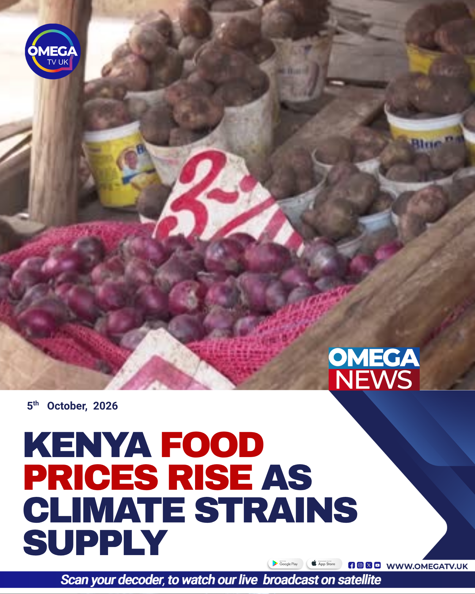 Kenyan shoppers buy vegetables at a market in Nairobi as rising food prices and climate-related supply shortages affect households.