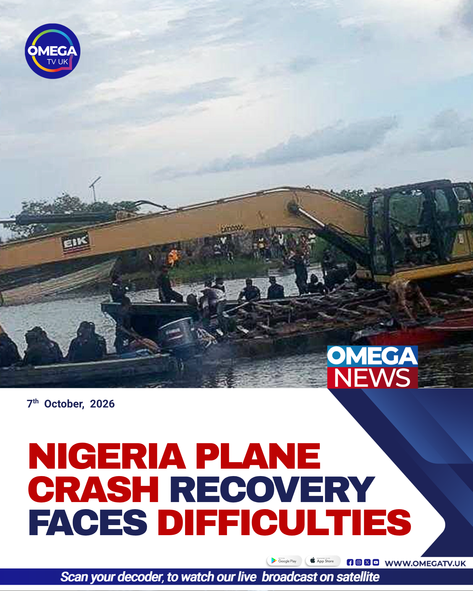 Rescue teams work in a swampy area of Igbokoda, Ondo State, following a Nigerian Air Force plane crash.