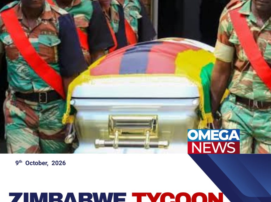 Zimbabwean soldiers salute as the coffins of businessman Wicknell Chivayo and his wife arrive for burial near Harare.