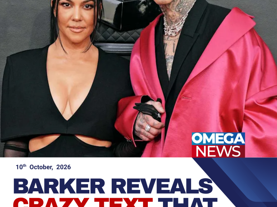 Travis Barker recovering in a hospital bed with Kourtney Kardashian beside him.