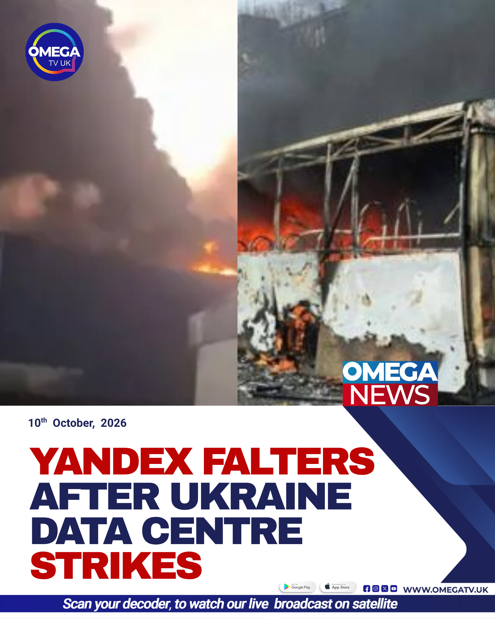 Yandex data centre facilities in Russia reportedly damaged in Ukrainian drone strikes.