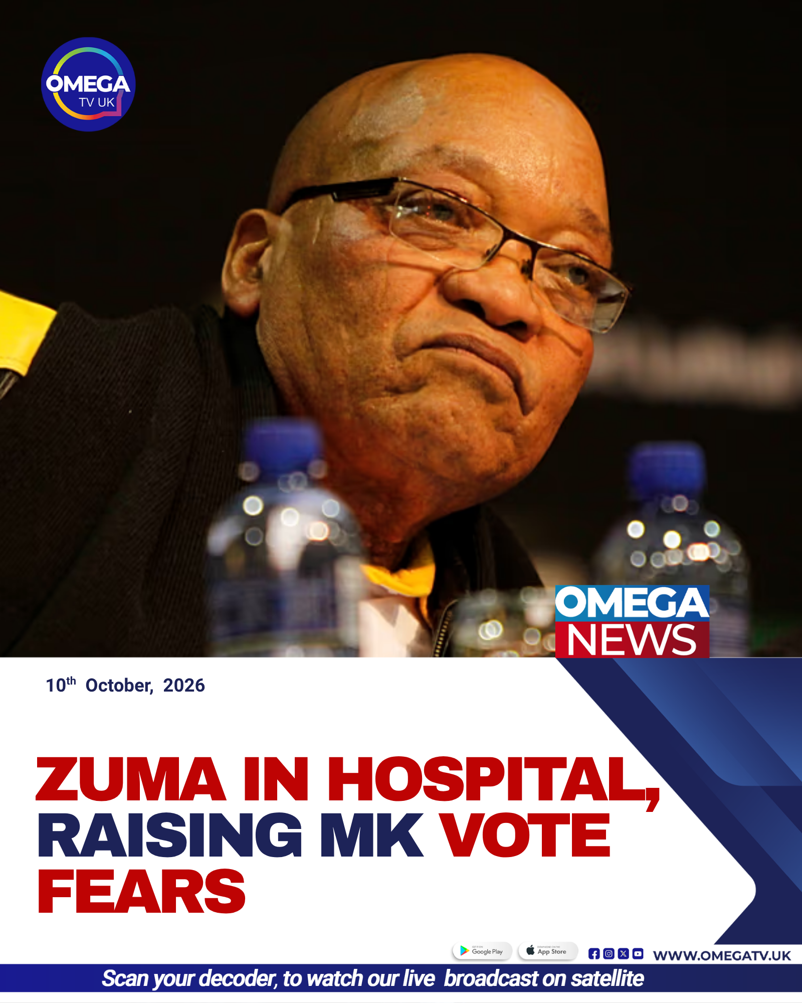 Former South African president Jacob Zuma, whose hospitalisation has raised questions about his upcoming MK Party campaign appearances.