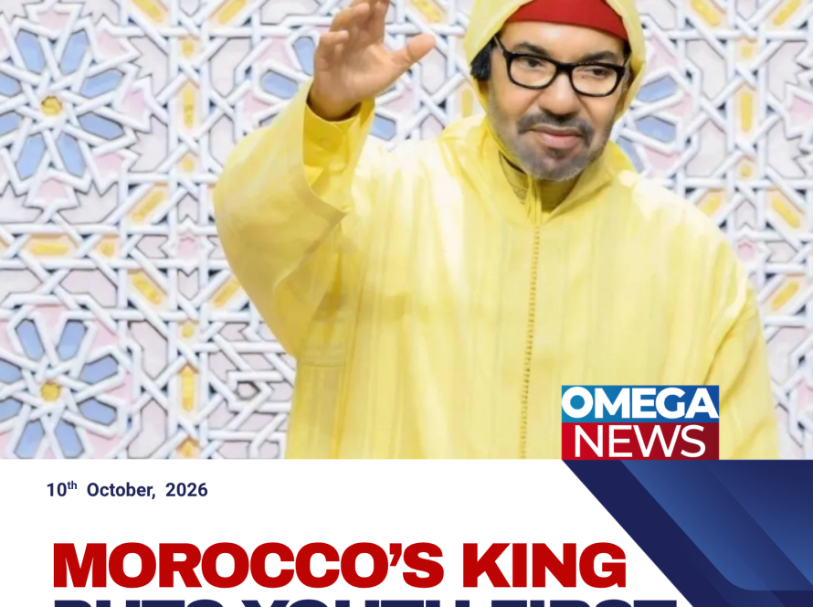 Morocco’s King Mohammed VI addresses parliament during the opening of a new parliamentary session in Rabat.