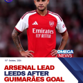 Arsenal come back to lead against Leeds thanks to superb Guimaraes goal