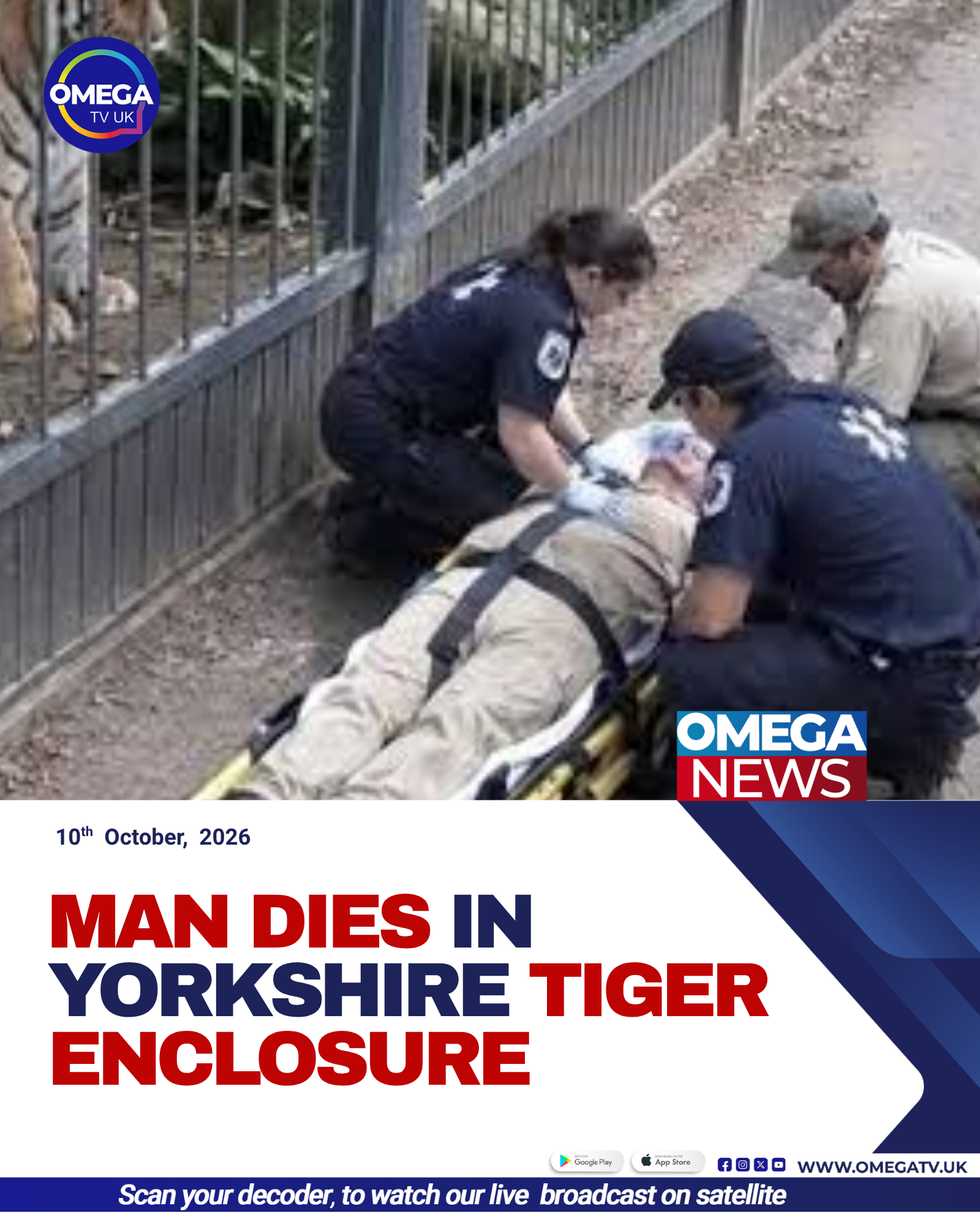 A tiger enclosure at Yorkshire Wildlife Park near Doncaster, where a man died after entering the enclosure.