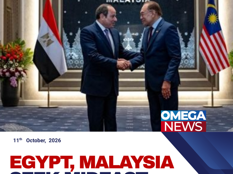 Egyptian President Abdel-Fattah al-Sisi meets Malaysian Prime Minister Anwar Ibrahim during a state visit focused on Middle East peace and economic cooperation.