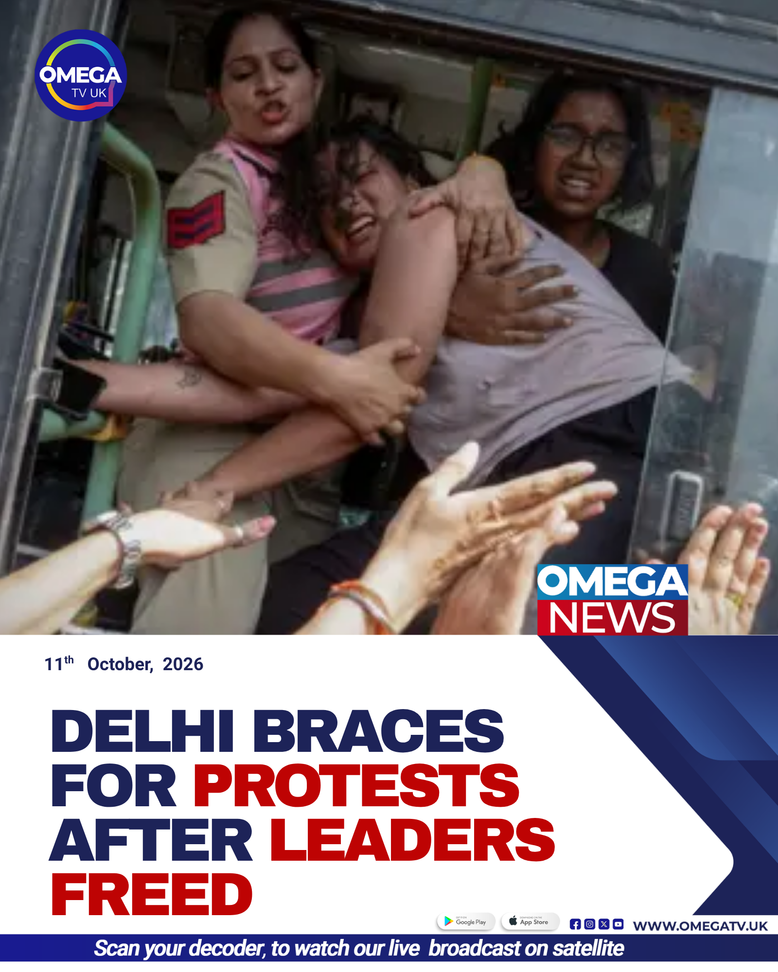 Indian police and security personnel deployed across Delhi amid protests by Cockroach Janta Party activists demanding electoral reforms.