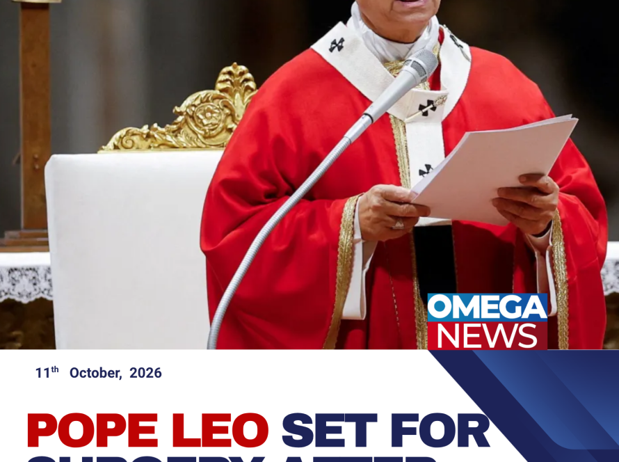 Pope Leo XIV addresses pilgrims in St Peter’s Square in Rome before announcing plans for lung surgery.