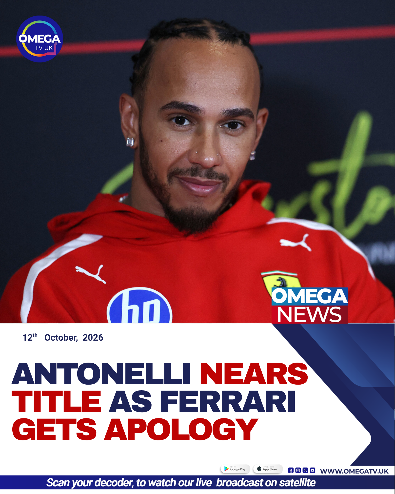 Lewis Hamilton drives his Ferrari during the Singapore Grand Prix as Kimi Antonelli strengthens his Formula 1 championship lead.