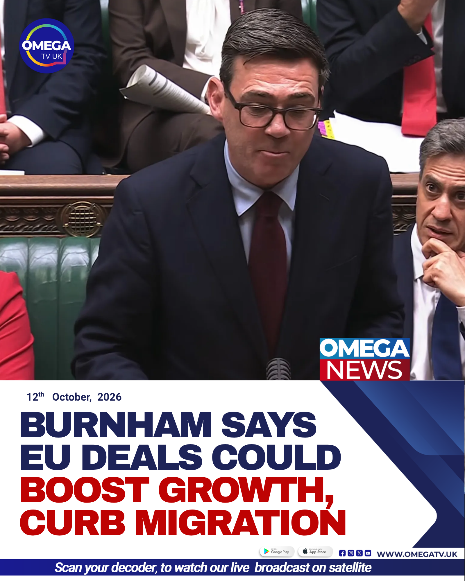 UK Prime Minister Andy Burnham addresses MPs in Parliament on proposed agreements with the European Union.