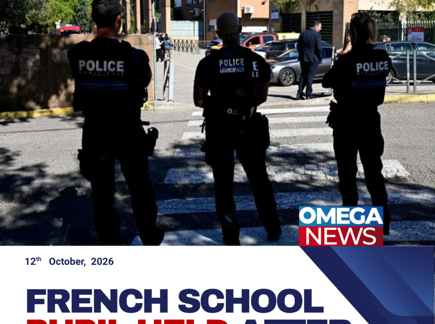 French police and emergency services respond outside Lakanal middle school in Aubagne after a pupil allegedly shot two teachers.