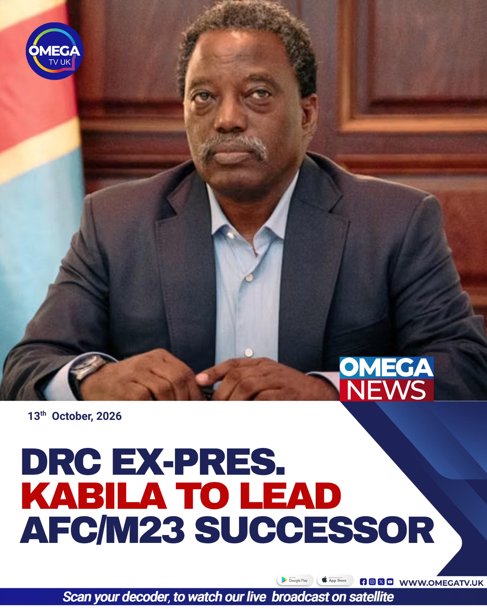 Former DRC president Joseph Kabila, named leader of the newly announced Front for the Refoundation of the Nation coalition.